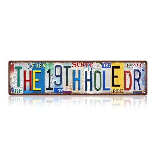 The 19th Hole 16" x 4" Aluminum Metal Tin Bar Street Sign Deal