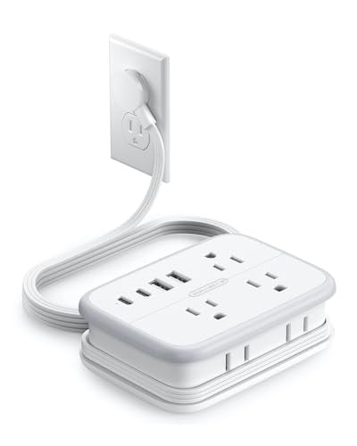 NTONPOWER 4' Extension Power Strip w/ 6 Outlets, 4 USB Ports