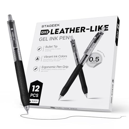 STAGEEK 0.5mm Fine Point Gel Pens 12-Count