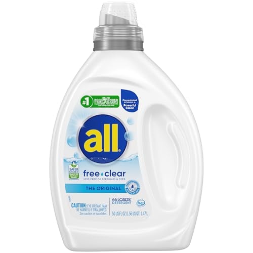All Liquid Detergent for Dye Free for Sensitive Skin, 50 Oz, 110 Loads, Unscented