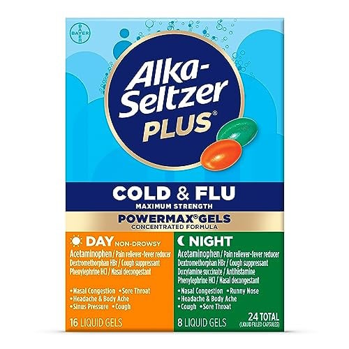 Alka-Seltzer Plus Cold & Flu Power Max Liquid Gels 2 x 24-Count Deal