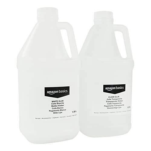 Amazon Basics 1/2 Gallon Clear & White Glue Combo for Slime