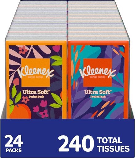 Kleenex On-The-Go Ultra Facial Tissues 72-Pack 10-Count Deal