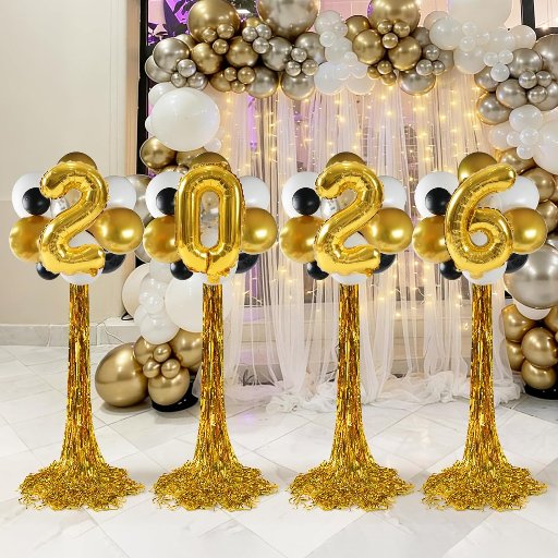 Set Of 4, 2026 Graduation Standing Balloon Topiaries Kit