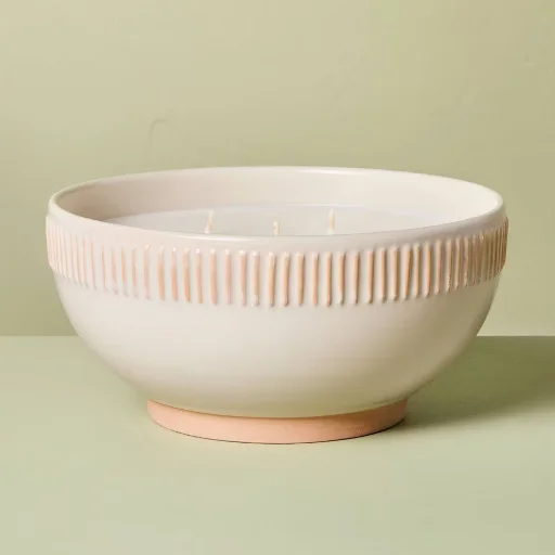 5-Wick 42oz Hearth & Hand Magnolia Citronella Scented Ceramic Bowl Candle