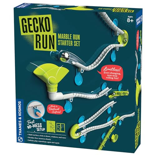 63-Piece Thames & Kosmos Gecko Run Marble Run Starter Kit
