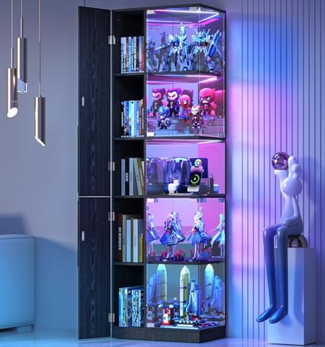 Glass Display Cabinet with RGB LED Lights Deal