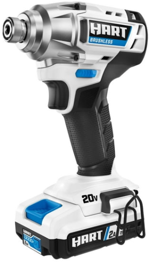 HART 20-Volt Cordless Brushless Impact Driver Kit Gen 2 1/4" Hex Collet