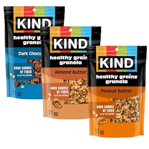 KIND Granola Clusters 3-Pack 11-Oz (Peanut Butter/Almond Butter/Dark Chocolate) Deal