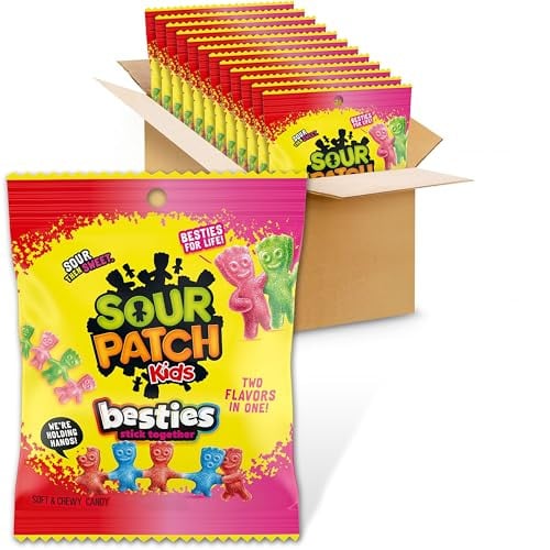 SOUR PATCH KIDS Besties Soft & Chewy Gummy Candy 12-Count 3.18-Ounce