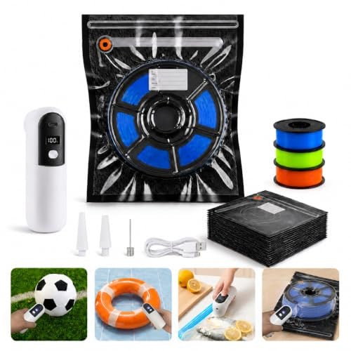 25pcs 3D Filament Storage with pump, Vacuum pumping and inflation, 2-in-1
