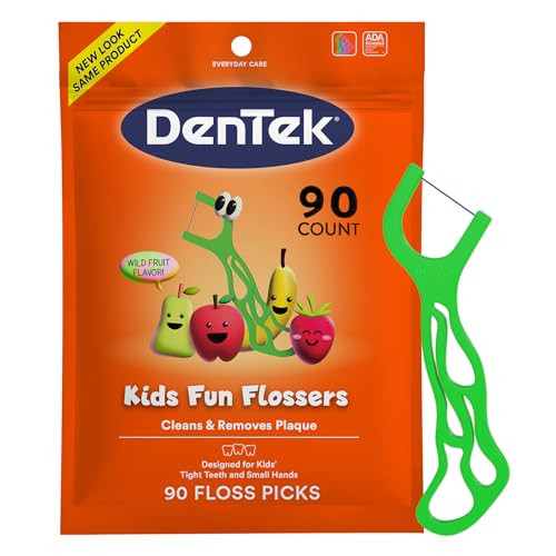DenTek Fun Flossers Kids' Floss Picks (Wild Fruit Flavor) 90-Count Deal