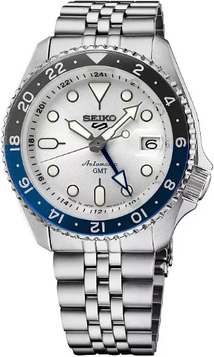 Seiko 5 Sports Men's 43mm Silver Dial GMT SSK033