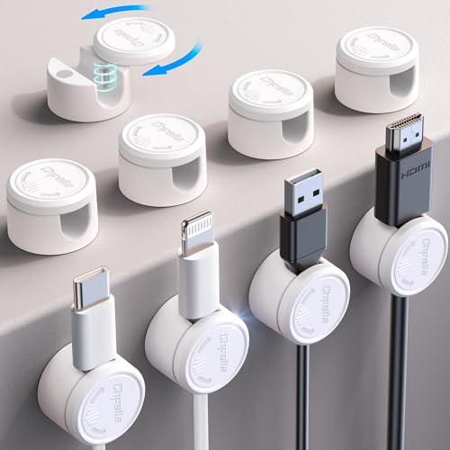 9-Pack Chfeila Magnetic Cable Clips/Cord Organizer with 360° Rotating Lid
