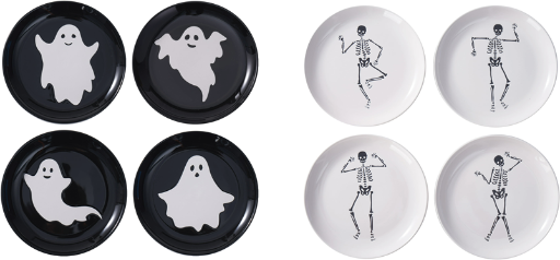 Way to Celebrate Halloween Ceramic Appetizer Plates, 4 Pack