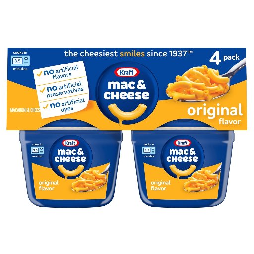 4 Pack of Kraft Mac & Cheese Macaroni and Cheese Dinner, 2.05 Oz.