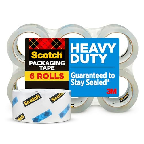Scotch Heavy Duty Shipping Packing Tape 6-Roll Pack