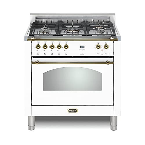Lofra DolceVita Series 36 Inch Freestanding Dual Fuel Range Oven Stove in White Deal