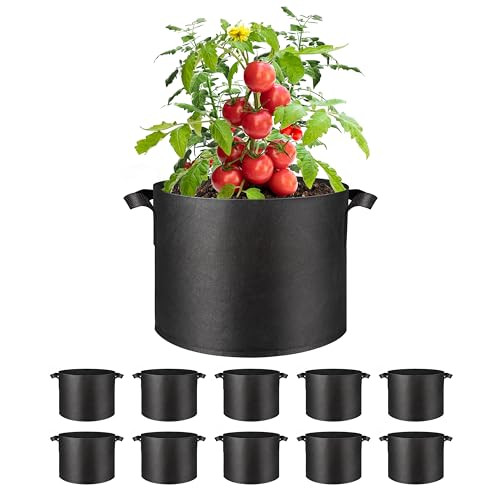 Simple Deluxe Grow Bags Planter Pots w/ Handles 10-Pack 5-Gallon
