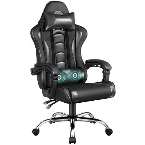 Yaheetech High Back Gaming Chair w/ USB Massage Lumbar Support Deal