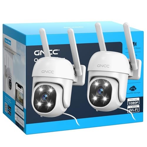 GNCC 2.4GHz Outdoor Security Camera 1080P 2-Pack
