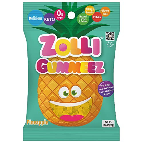 Zollipops Zero Sugar Pineapple Gummies, 1.94 Oz.