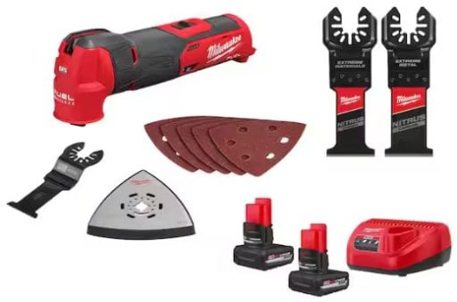 Milwaukee M12 FUEL 12V Oscillating Multi-Tool w/5.0Ah Battery 2-Pk Starter Kit & Nitrus Carbide Blade (2-Pk) Deal