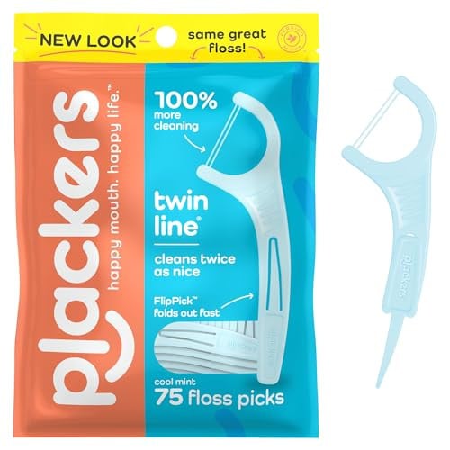 Plackers Twin-Line Dental Floss Picks 75-Count Deal