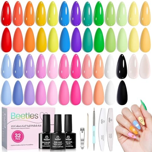 Beetles Pastel Gel Nail Polish Set (Doodle Dreams Pastel Gel) 32-pc