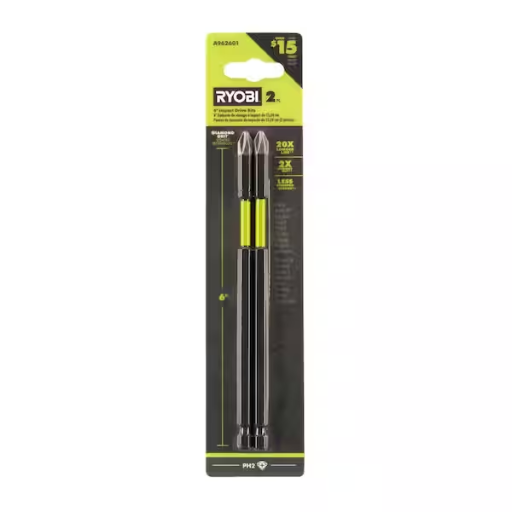 RYOBI 2-Piece 6" Diamond Grit Impact Drive Bits