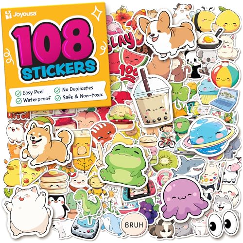 Waterproof Vinyl Stickers 108-Piece Deal