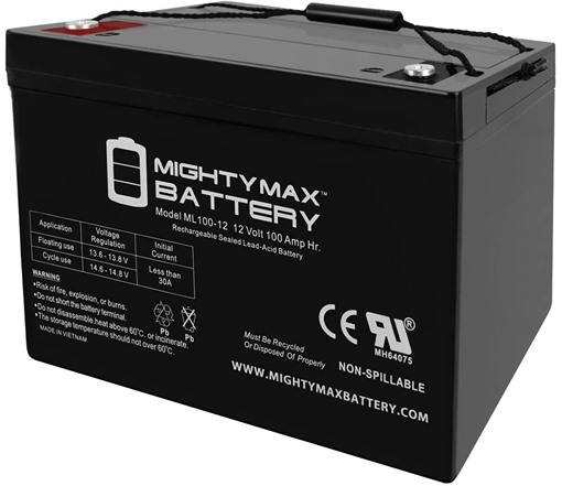 Mighty Max 12V 100AH Internal Threaded Post Maintenance Free AGM Battery Deal