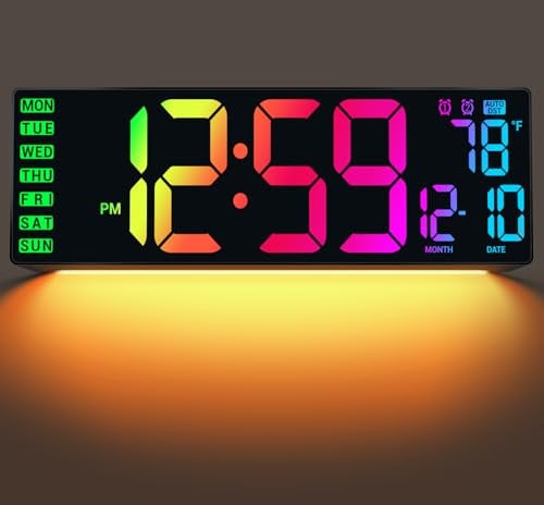 ANSOPER 16.5" Auto-Dimming LED Display Digital Wall Clock Deal
