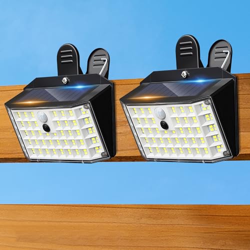 Thumok 176-LED 600-Lumen Clip-On Solar Motion Sensor Lights 2-Count Deal