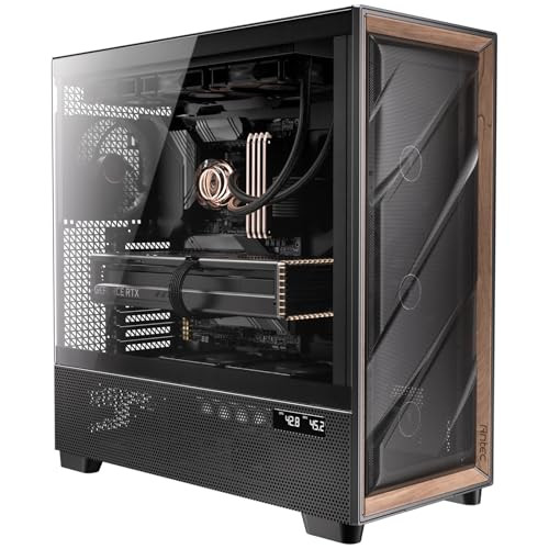 Antec Flux Pro 6 x PWM Fans High-Airflow Front Pan with Walnut Wood