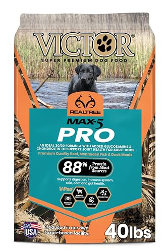 VICTOR Super Premium Dog Food Realtree MAX-5 PRO High Protein Dry Kibble 40-Pound Deal