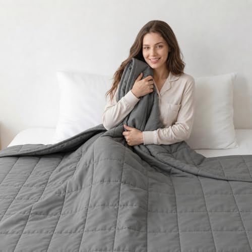XVCA 15-Pound Weighted Blanket w/ Glass Beads (Gray) Deal