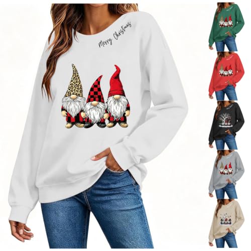Christmas Gnome Crewneck Long Sleeve Tops