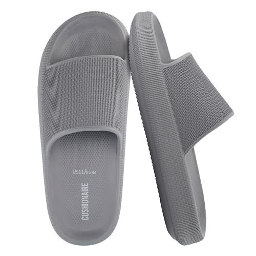 CUSHIONAIRE Feather EVA Mens Sandals - GRAY 9 Deal