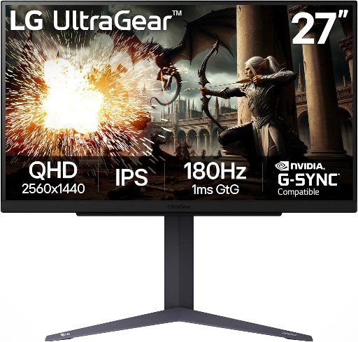 LG 27GS75Q-B 27-inch QHD 180Hz IPS Gaming Monitor