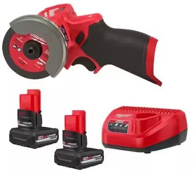 Milwaukee M12 FUEL 12V 3 in. Cut Off Saw w/M12 XC 5.0 Ah Battery (2-Pack) Starter Kit Deal