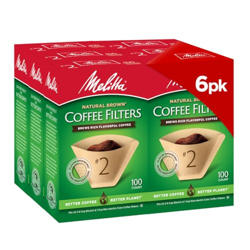 Melitta #2 Cone Coffee Filters, Natural Brown, 600 Total Filters