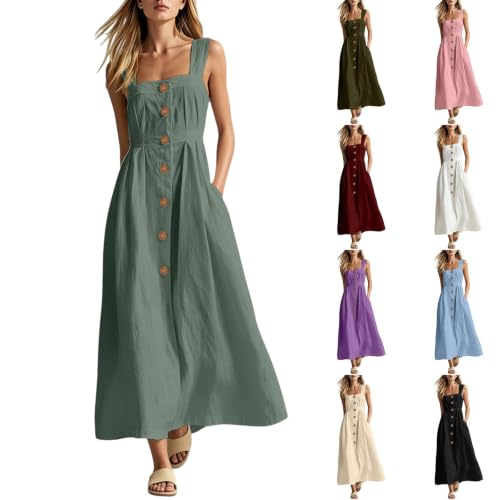 Sleeveless Linen Flowy Maxi Dress