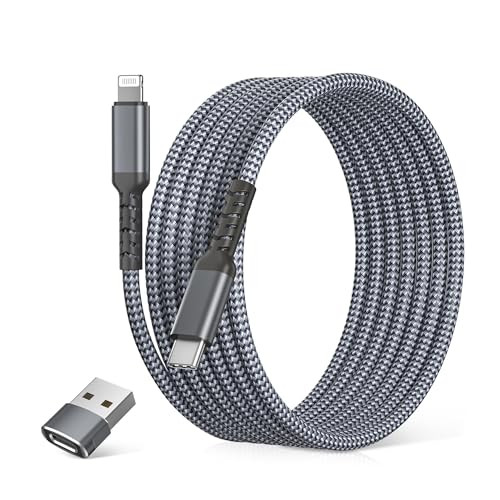 6.6ft USB-C to Lightning Charger Cord w/ USB 2.0 Adapter