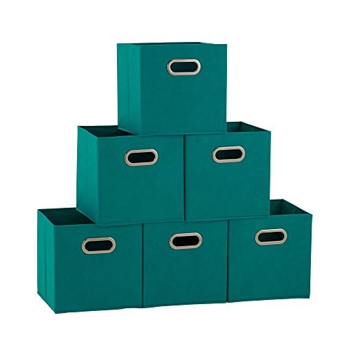 Household Essentials Fabric Storage Cubes 6-Pack Teal Deal