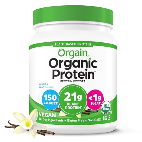 Orgain Organic Protein Powder 1.02-Lb (Vanilla Bean or Creamy Chocolate Fudge)