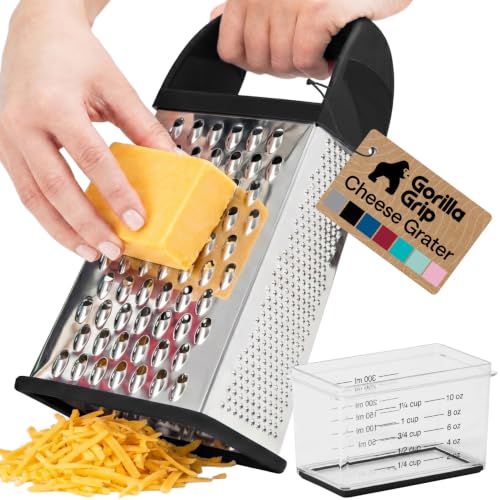 GORILLA GRIP XL 4-Sided Stainless Steel BPA-Free Cheese Grater
