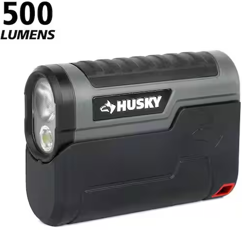 Husky 500-Lumen Compact Rechargeable Flashlight with Holster Base Deal