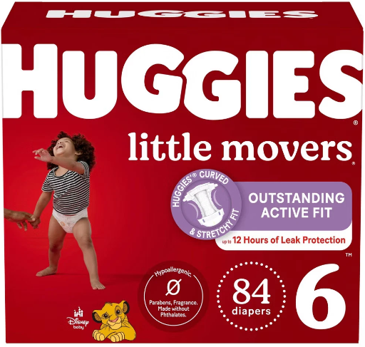 Huggies Little Movers Baby Disposable Diapers, Size 3, 136 Count Deal