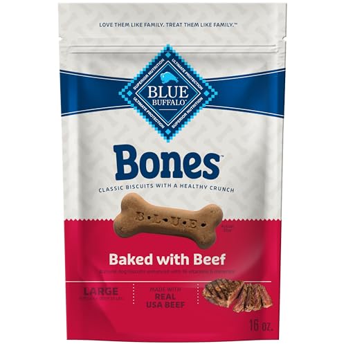 Blue Buffalo Bones Large Crunchy Dog Treats (Beef) 4-Pack 16-Oz Deal